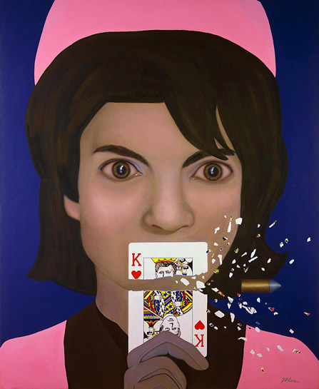 jackie-o Tina Mion Jackie-O Onasis Kennedy art Tina Mion, La Posada Hotel Winslow, AZ